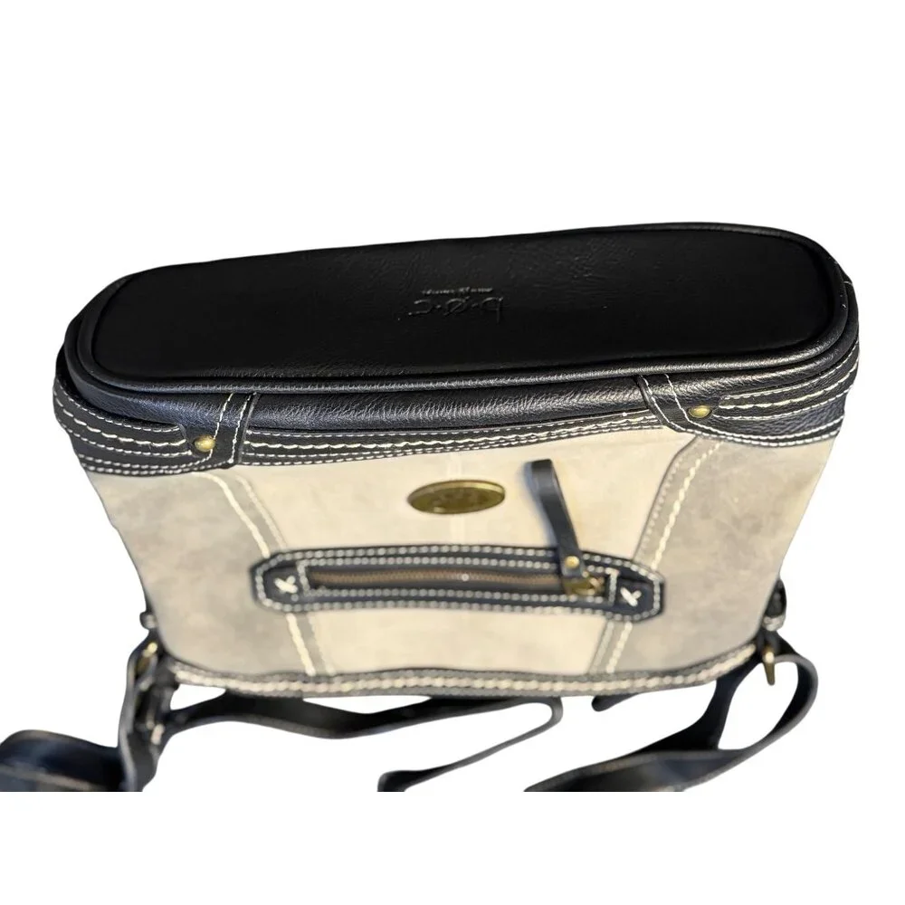 Dove BOC Cronton Crossbody Bag Gray Black Faux Leather‎ Medium Purse Adjustable